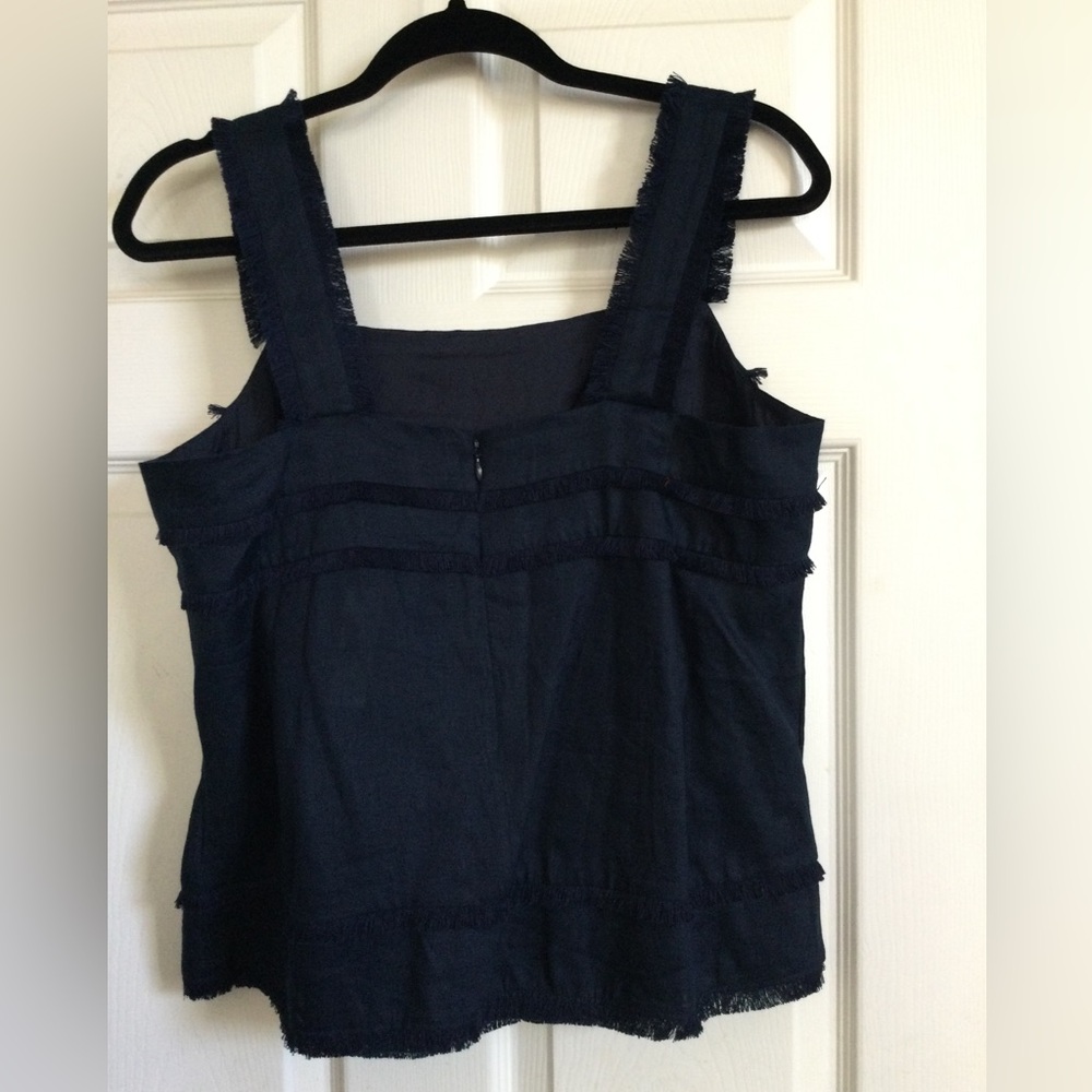 J Crew Navy Linen Top NWT - Picture 4 of 8